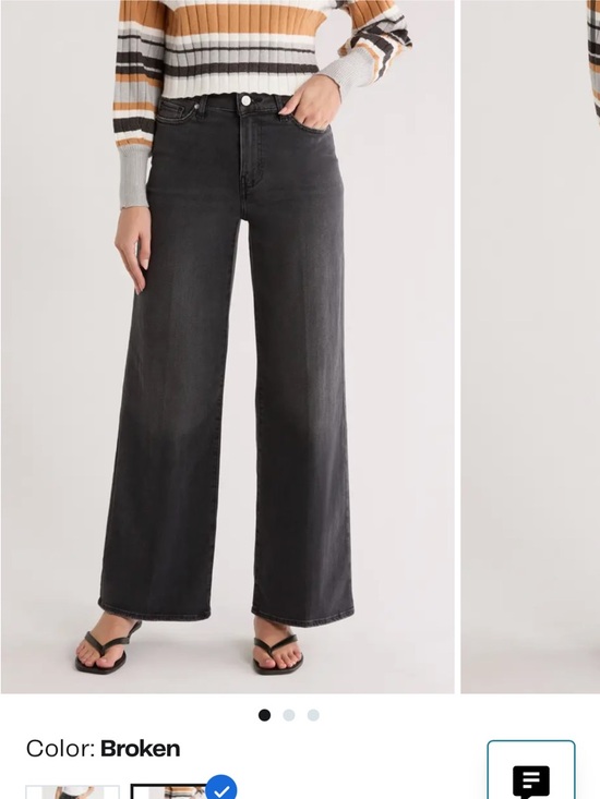 Frame Denim Denim - FRAME High-Rise Le Slim Palazzo Wide Leg Jeans in Broken (Black) sz 31